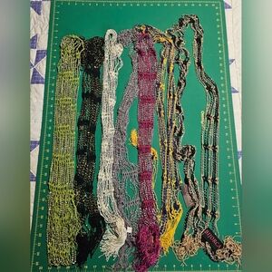 7 Beaded Crocheted Scarf Necklaces